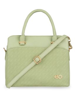 E2O - Classy Textured Green Satchel Handbag for Women's