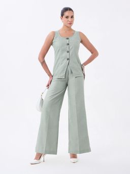 Powersutra - Grey Solid Sleeveless Co-Ord Set