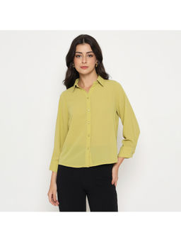 Madame - Solid Cyber Lime Yellow Shirt