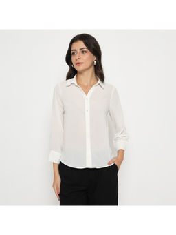 Madame - Solid White Full Sleeve Shirt
