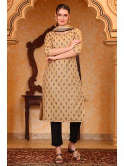 Aurelia - Women's Black Beads Embroidered Kurta Pant with Dupatta