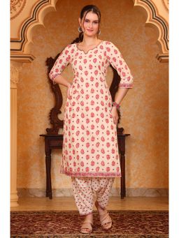Aurelia - Women's Cream Kurta and Salwar