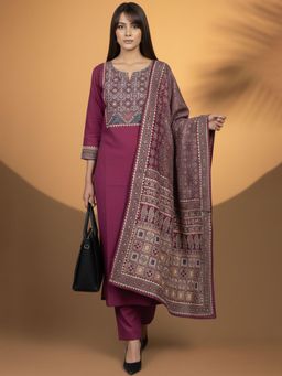 Varanga - Women Ethnic Motifs Embroidered Kurta Pant With Dupatta