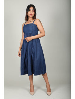 Fawn 24 - Denim Midi Dress - Blue