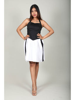 Fawn 24 - Monochrome Knee Dress - Black