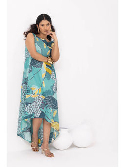 Thee Modern Roots - Dainty Teal Blue Flared Dress