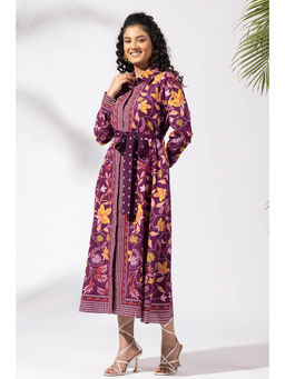 Thee Modern Roots - Muse Purple Shirt Dress with Belt (Set of 2)