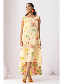 Thee Modern Roots - Butter Bloom Yellow Flared Dress