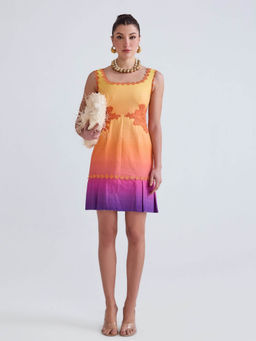 ZABELLA - Sunset Ombre Linen Mini Dress - Multi-Color