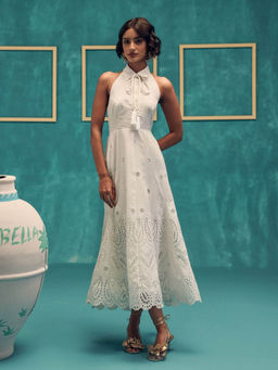 ZABELLA - Sierra Cutwork White Midi Dress
