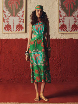 ZABELLA - Nomad Bloom Handcrafted Green Midi Dress