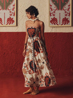 ZABELLA - Sand Swept Tube Off White Maxi Dress