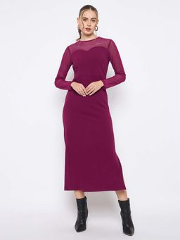 Madame - Women Purple Solid Midi Dress