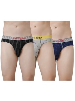 CP BRO - Printed Briefs with Exposed Waistband Value - Multi Color (Pack of 3)