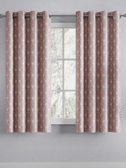 Haus & Kinder - Cotton Printed Manor Blush Pink Window Curtains (Pack Of 2)