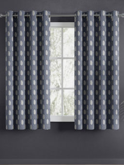 Haus & Kinder - Jacquard Feather Fern Steel Grey Window Curtains (Pack Of 2)