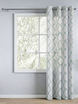 Haus & Kinder - Sheer Embroidered Serene Tendrils White Door Curtain (7 Feet)