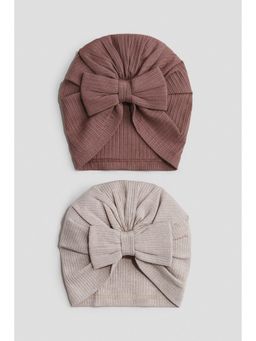H&M - Girls Multi-Color 2-Pack Knot-Detail Hats