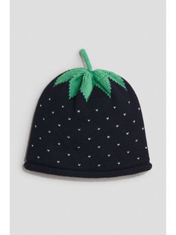 H&M - Girls Navy Blue Jacquard-Knit Beanie