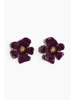 H&M - Women Red Flower-Shaped Statement Earrings