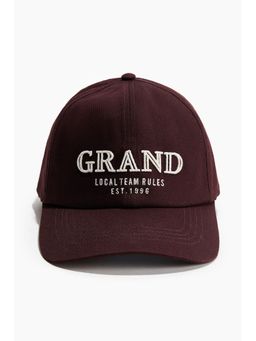 H&M - Men Purple Motif-Detail Cotton Twill Cap