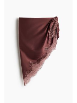 H&M - Women Pink Lace-Trimmed Triangle Scarf