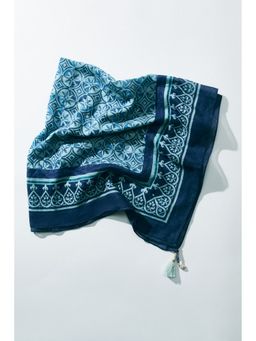 H&M - Women Blue Printed Cotton Scarf