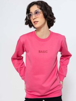 Lounge Dreams - Pink Basic Solid Relaxed Sweatshirt