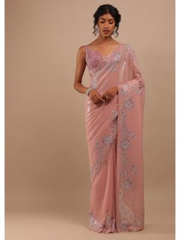 KALKI FASHION - Misty Pink Sequins and Beads Embellishment with Unstitched Blouse