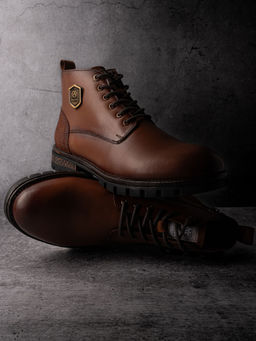 Alberto Torresi - HEADON Series Devl553 Pure Grain Leather Ankle Tan Chukka Boots For Men
