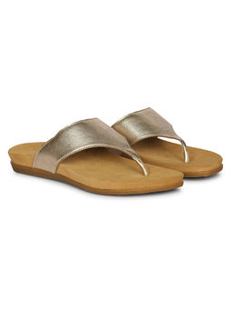 El Naturalista - Womens T-Strap Gold Sandals