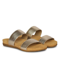 El Naturalista - Womens Slip On Gold Sandals