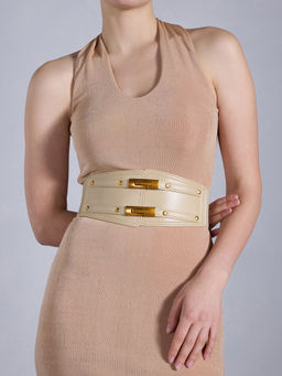 Twenty Dresses by Nykaa Fashion - Beige Solid Broad Waist Belt