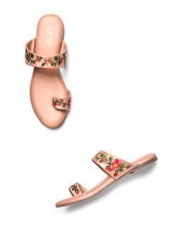 Aurelia - Embroidered Rose Gold Almond Flat