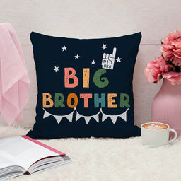 ARTBUG - Big Brother Cushion With Filler Rakhi Gift (12x12 inches)