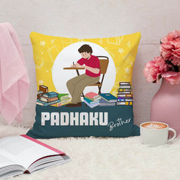 ARTBUG - Padhaku Brother Cushion With Filler Rakhi Gift (12x12 inches)