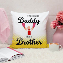 ARTBUG - There'S No Buddy Like A Brother Cushion With Filler Rakhi Gift (12x12 inches)