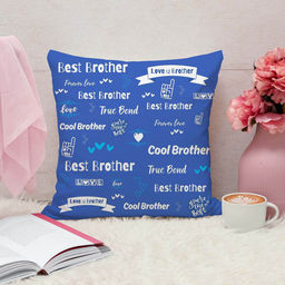 ARTBUG - Best Brother, Cool Brother, Cushion With Filler Rakhi Gift (12x12 inches)