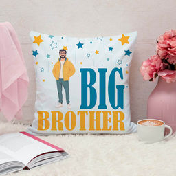 ARTBUG - Big Bother Cushion With Filler Rakhi Gift (12x12 inches)