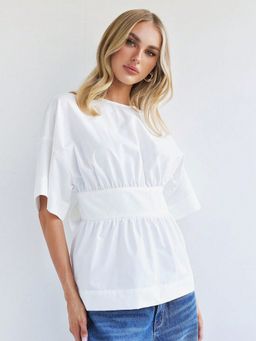 Outzidr - Women White Solid Top