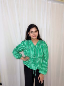 Amoh - Green Stripe Top
