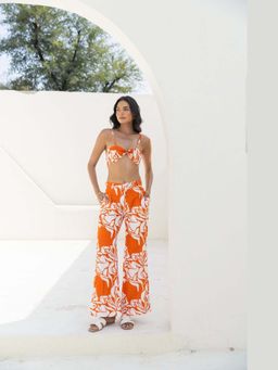 Fancy Pastels - Women Orange Golden Hour Co-Ord Set