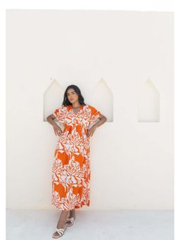 Fancy Pastels - Women Orange Golden Hour Maxi Dress