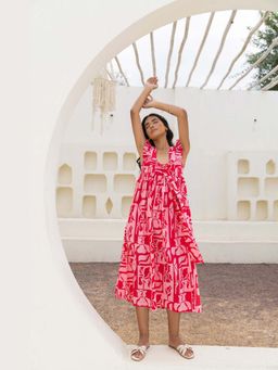 Fancy Pastels - Women Pink Soulmate Midi Dress