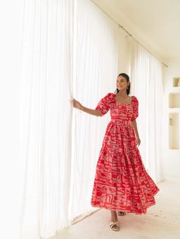 Fancy Pastels - Women Red Soulmate Maxi Dress