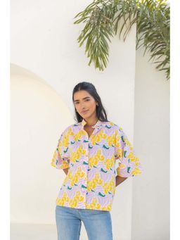 Fancy Pastels - Women Lavender Cotton Ease Shirt