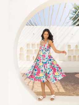 Fancy Pastels - Women Multi-Color Affair Midi Dress