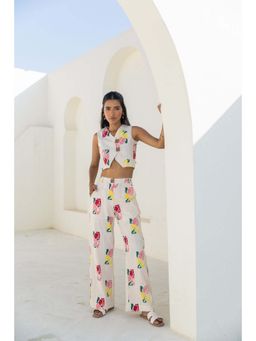 Fancy Pastels - Women White Mine Mini Vest Co-Ord