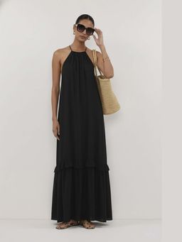 Fancy Pastels - Women Black The Lunar Drift Maxi Dress