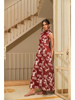 Fancy Pastels - Women Maroon Maatti Maxi Dress